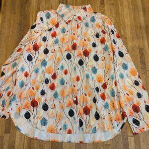 Muted Leaf Long Sleeved Blouse Women's XL